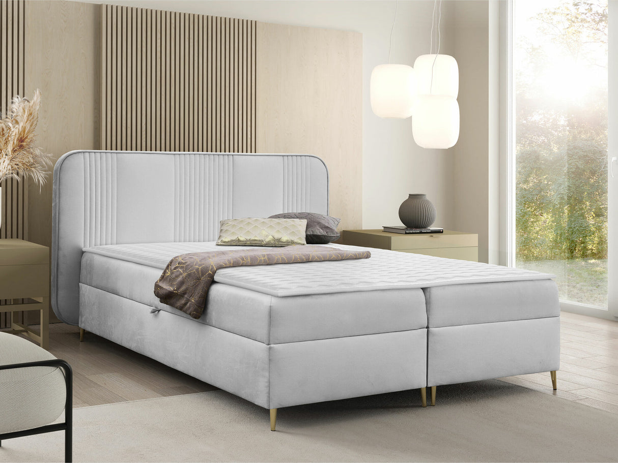 Kontinentális ágy Łoże kontynentalne FANDY 120x200 + topper M, Szín: Magic Velvet 2239, Alvó felület mérete: 140 x 200 cm