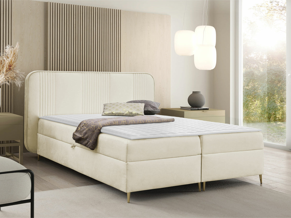 Kontinentális ágy Łoże kontynentalne FANDY 120x200 + topper M, Szín: Magic Velvet 2256, Alvó felület mérete: 160 x 200 cm