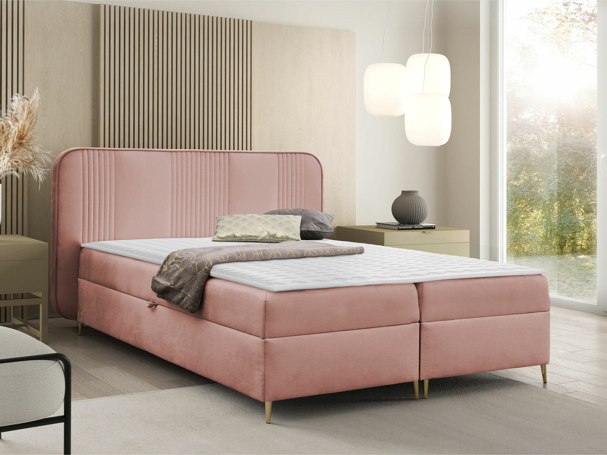 Kontinentális ágy Łoże kontynentalne FANDY 120x200 + topper M, Szín: Magic Velvet 2257, Alvó felület mérete: 160 x 200 cm