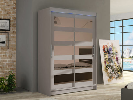 Gardróbszekrény Miami IV, Szín: Kasmír, Led világítás: Igen