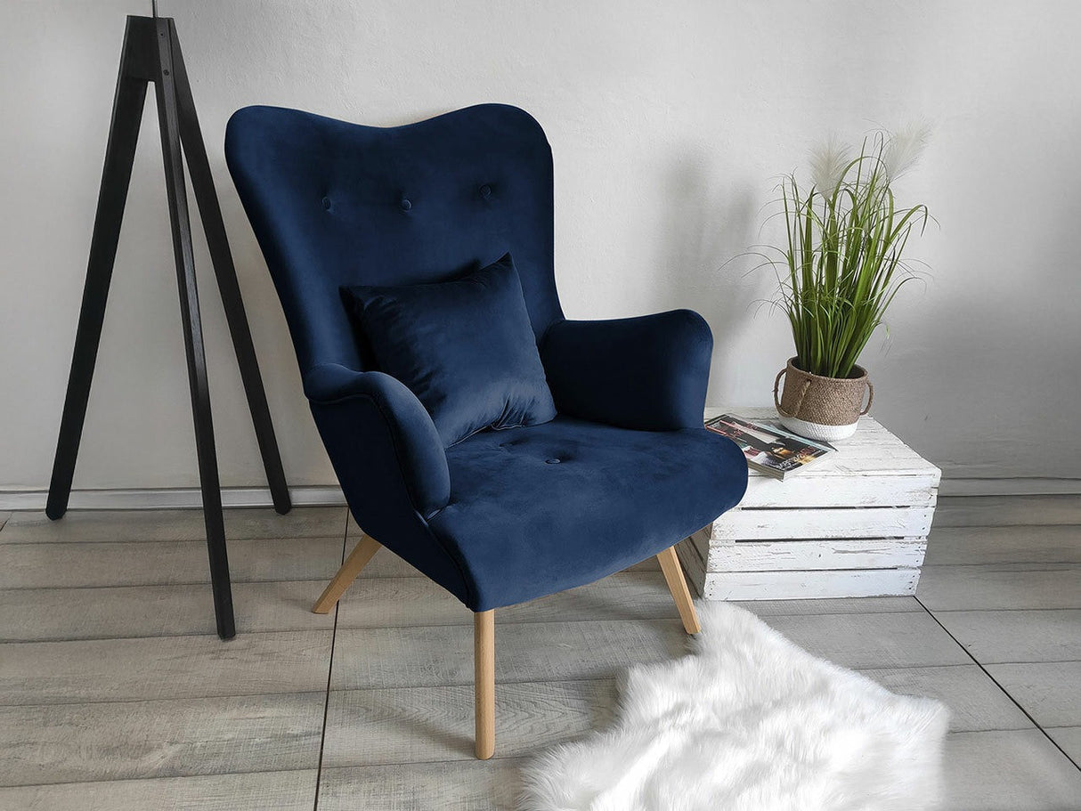Fotel SKANDYNAWSKI NA NÓŻKACH (Akcjusz), Szín: Magic Velvet 2216