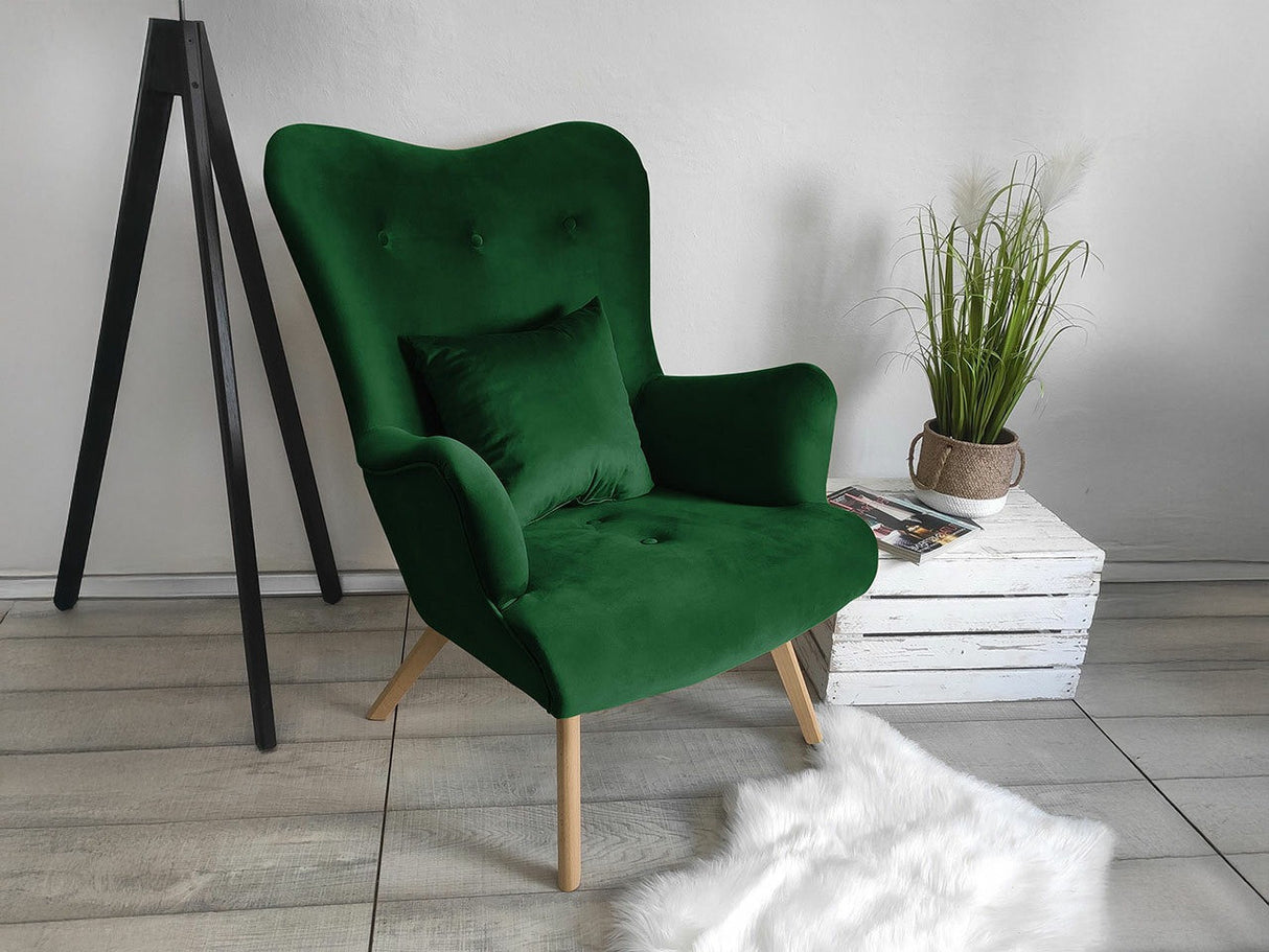 Fotel SKANDYNAWSKI NA NÓŻKACH (Akcjusz), Szín: Magic Velvet 2225
