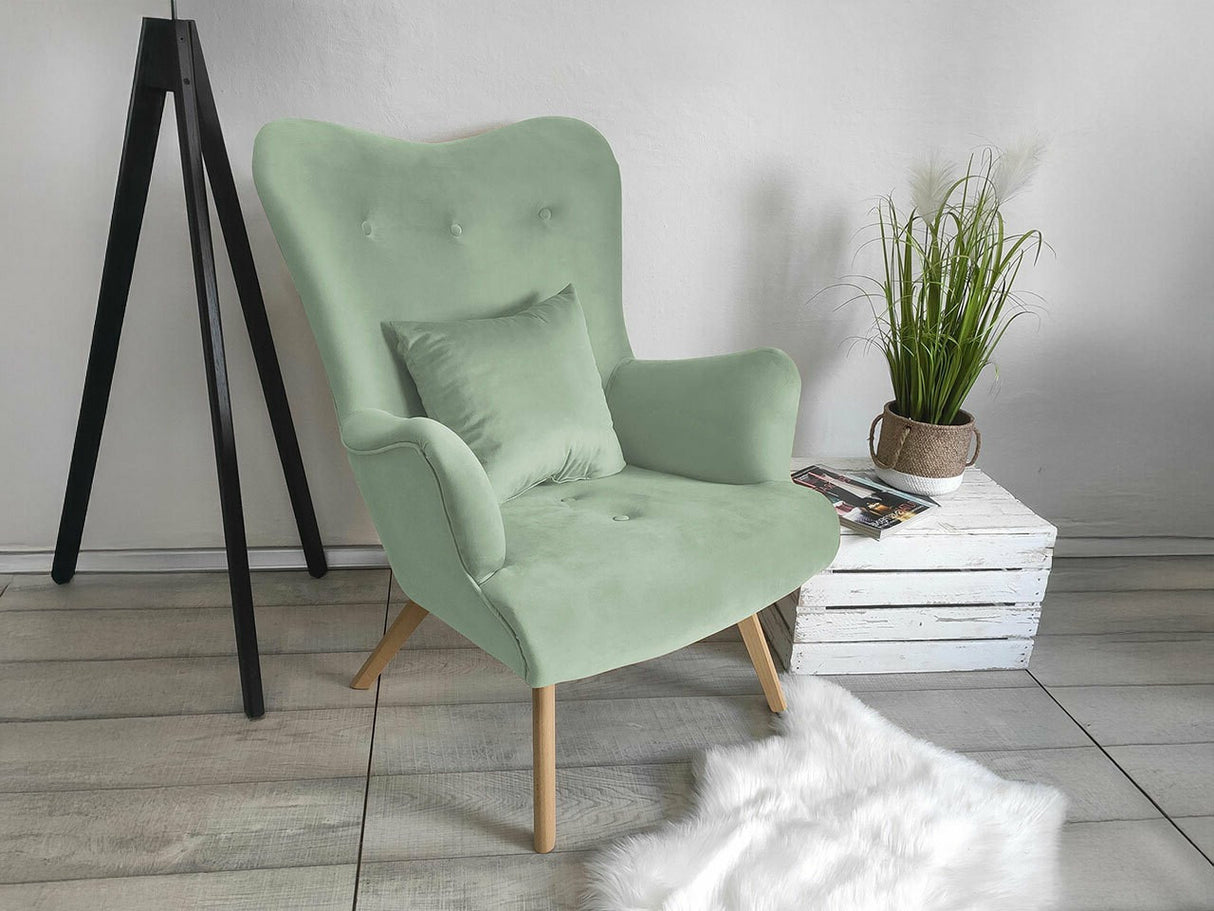 Fotel SKANDYNAWSKI NA NÓŻKACH (Akcjusz), Szín: Magic Velvet 2227