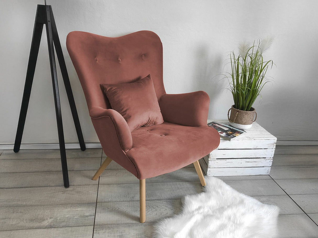 Fotel SKANDYNAWSKI NA NÓŻKACH (Akcjusz), Szín: Magic Velvet 2258