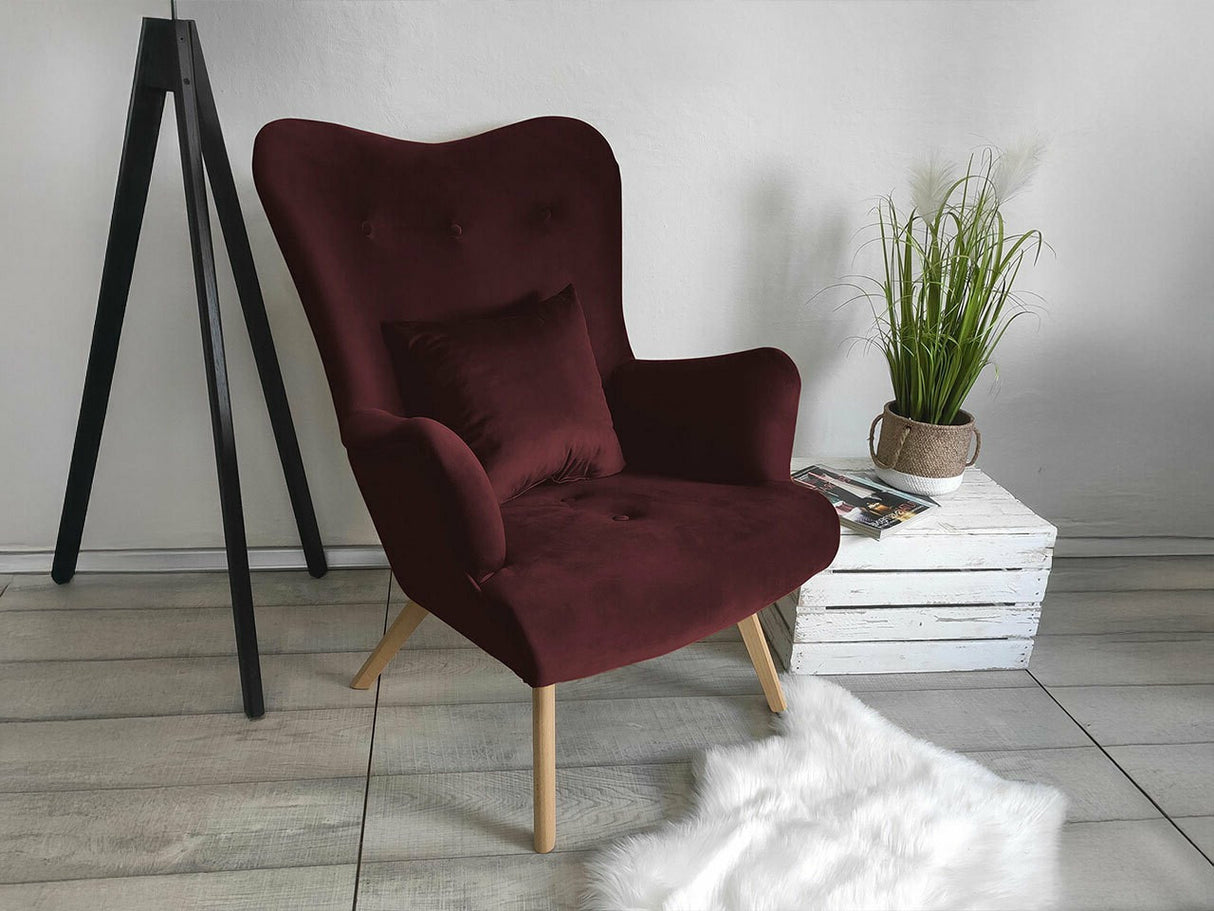 Fotel SKANDYNAWSKI NA NÓŻKACH (Akcjusz), Szín: Magic Velvet 2202