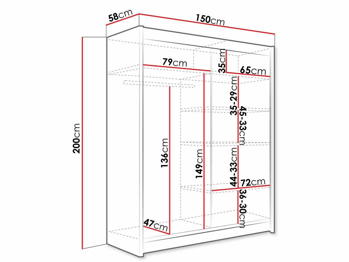 Gardróbszekrény Westa XIV (Presto XIV), Szín: Kasmír, Led világítás: Igen