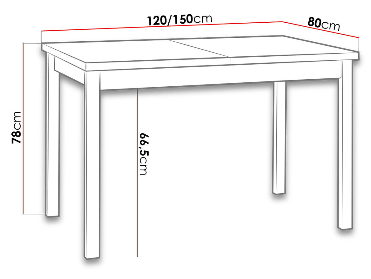 Asztal Alba 1 80 x 120/150 (Diesel 1), Munkalap színe: Artisan tölgy, Lábak színe: Fehér