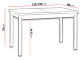 Asztal Alba 1 80 x 120/150 (Diesel 1), Munkalap színe: Artisan tölgy, Lábak színe: Fehér