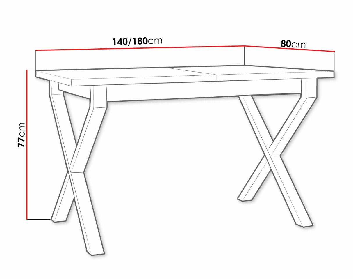 Asztal Stół IKON 1 L LAMINAT Blat: Biały / Podst.: Czarny fém 5903211234644 (Fehér + Fekete)