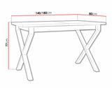 Asztal Stół IKON 1 L LAMINAT Blat: Dąb Grandson / Podst.: Czarny fém 5903211234668 (Grandson tölgy + Fekete)