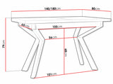 Asztal Stół IKON 4 LAMINAT Blat: Dąb Artisan / Podst.: Czarny fém 5903211275876 (Fekete + Artisan tölgy)