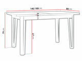 Asztal Stół IKON 5 LAMINAT, Szín: Fehér + Fekete
