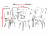 Étkezőgarnitúra Zestaw 24 (OSLO 6 + LUNA 2), Fa színe: SSonoma tölgy, Kárpit: Zetta 297