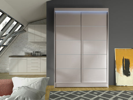 Gardróbszekrény Linem IV (Parys IV), Szín: Kasmír, Led világítás: Igen