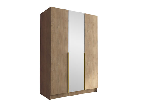 Gardróbszekrény Szafa CALIA II, Szín: Fényes fa + Aranysárga