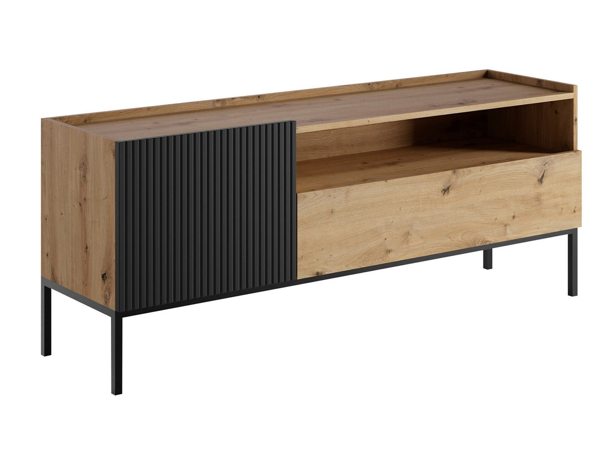 TV-állvány Szafka RTV COMO 150 1D1SZ, Szín: Artisan tölgy + Fekete