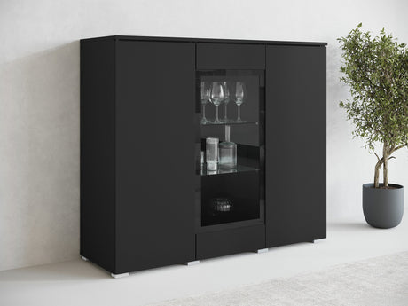 Szekrény Komoda VERA 120, Szín: Grafit, Led világítás: Nem