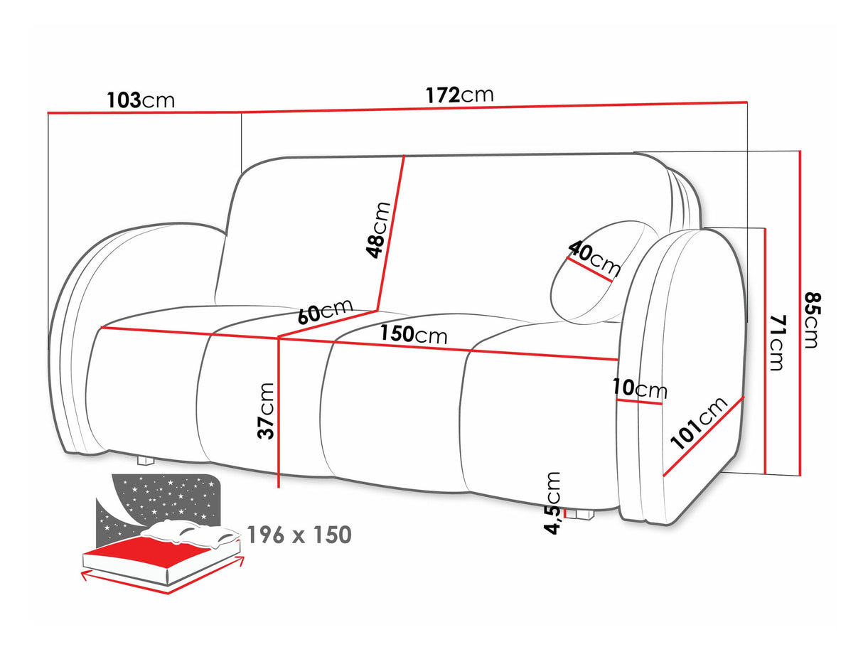 Kanapéágy Kanapa VIVA COMFY IV, Szín: Velo 623