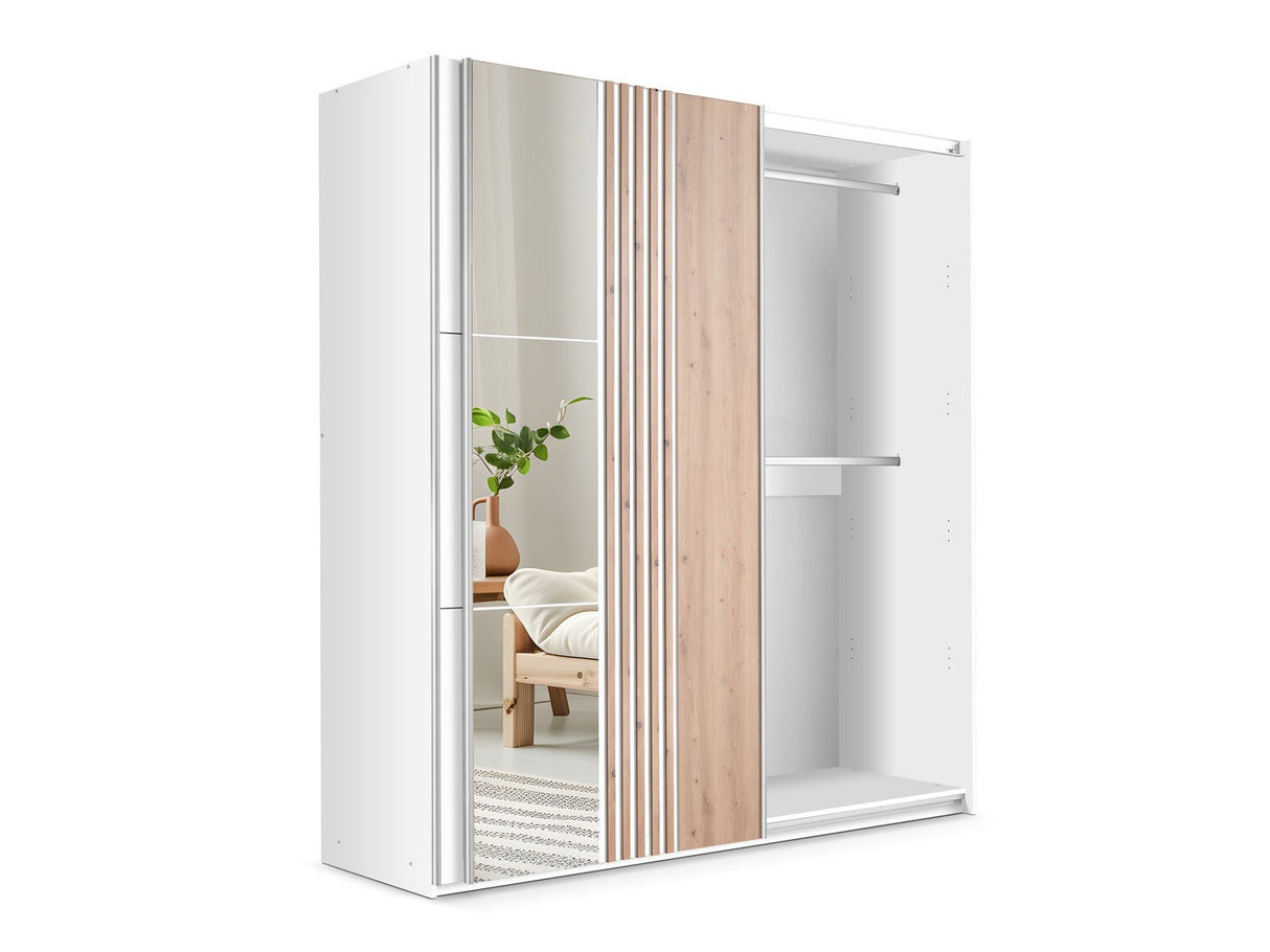 Gardróbszekrény SINTRA 203 BIALY/DAB WOTAN/ (Fehér + Wotan tölgy)