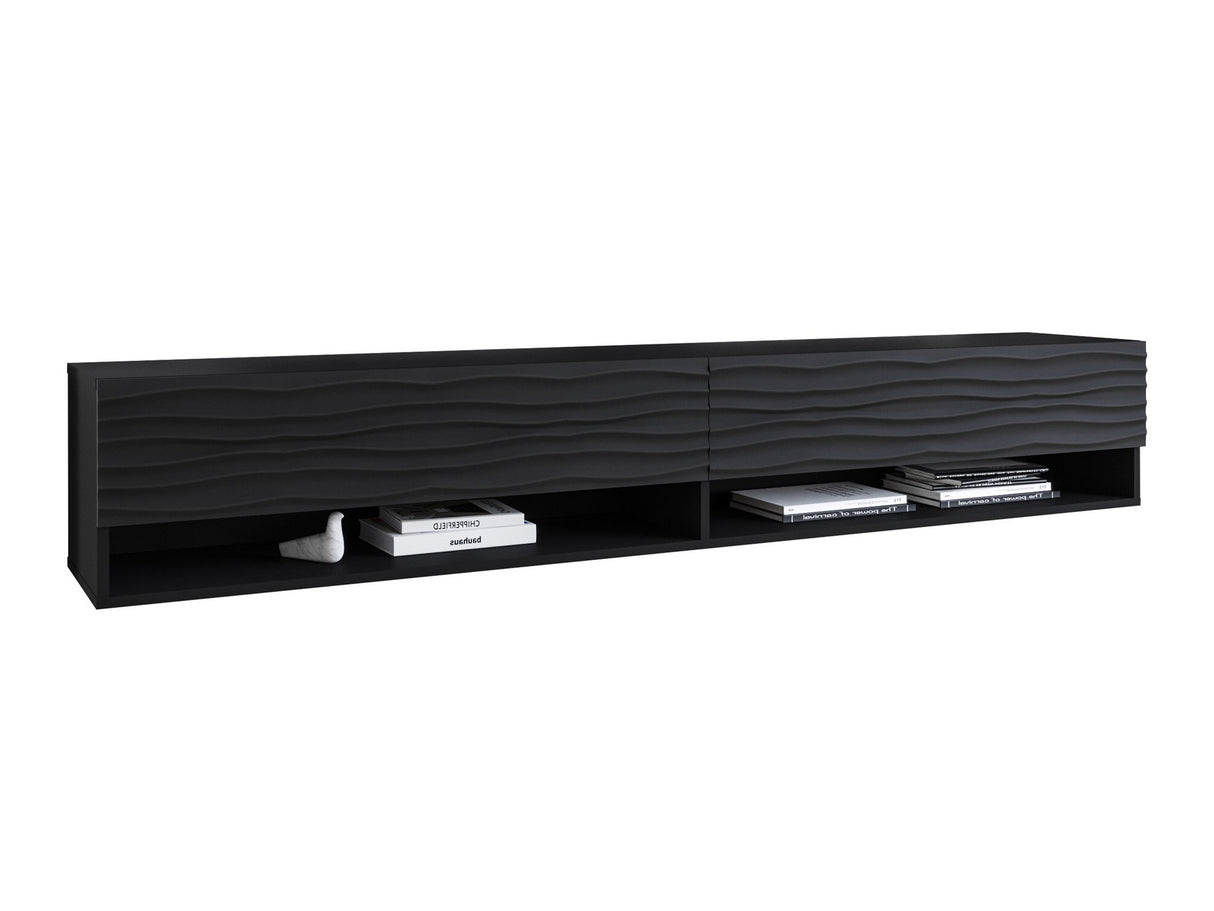 TV-állvány Lowboard A180 (Adenik 180), Led világítás: Nem, Szín: Grafit + Fekete