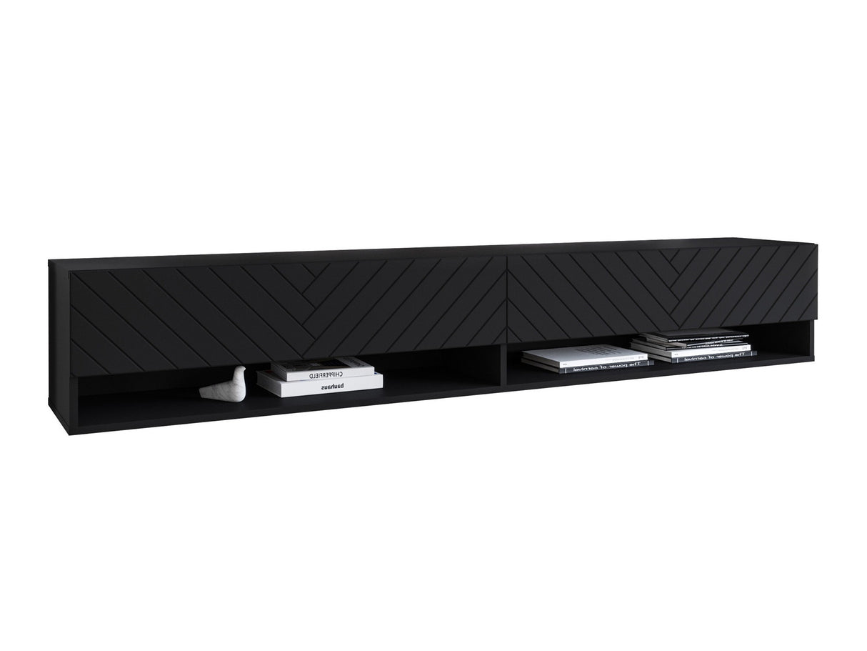 TV-állvány Lowboard A180 (Adenik 180), Led világítás: Nem, Szín: Fekete + Grafit