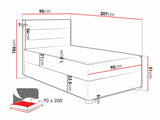 Kontinentális ágy Łóżko kontynentalne ELEN, Szín: Manila 16, Alvó felület mérete: 90 x 200 cm