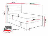 Kontinentális ágy Łóżko kontynentalne ELEN, Szín: Manila 26, Alvó felület mérete: 90 x 200 cm