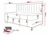 Kontinentális ágy JUNIOR MAJA 2 (Junior Kamire 2 ), Szín: Öko bőr Soft 017 + Fresh 1, Alvó felület mérete: 80 x 200 cm