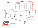 Kontinentális ágy JUNIOR MAJA 2 (Junior Kamire 2 ), Szín: Öko bőr Soft 017 + Fresh 9, Alvó felület mérete: 100 x 200 cm