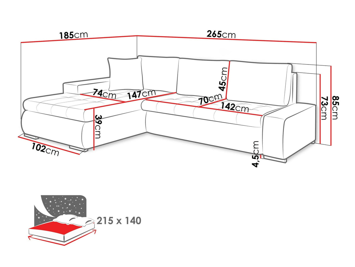Sarokkanapé Orkan Mini (Herkules Mini), Szín: Soft 011 + Lawa 06