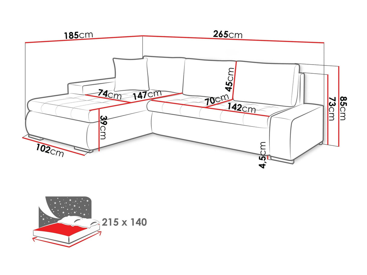 Sarokkanapé Orkan Mini (Herkules Mini), Szín: Zetta 291 + Evo 27