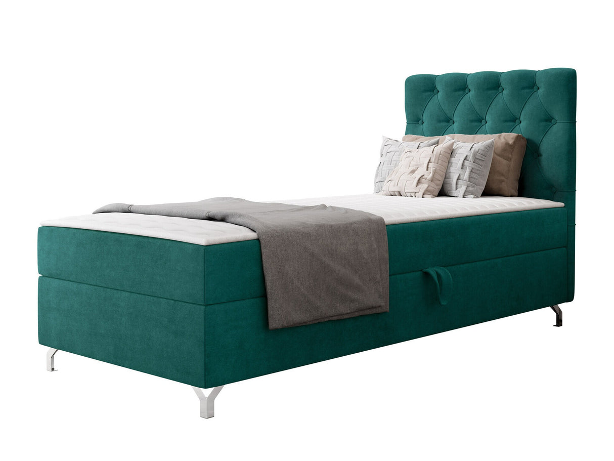 Kontinentális ágy Łóżko kontynentalne CHESTER z pojemnikiem + TOPPER, Szín: Manila 37, Alvó felület mérete: 80 x 200 cm, Ágyneműtartó: Jobbra