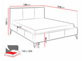 Ágy Loren, Szín: Ruben 2102, Alvó felület mérete: 140 x 200 cm