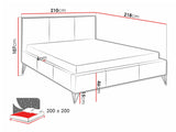 Ágy Loren, Szín: Ruben 2102, Alvó felület mérete: 200 x 200 cm