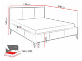 Ágy Loren, Szín: Ruben 2106, Alvó felület mérete: 160 x 200 cm
