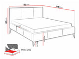 Ágy Loren, Szín: Ruben 2108, Alvó felület mérete: 140 x 200 cm