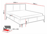 Ágy Loren, Szín: Ruben 2108, Alvó felület mérete: 200 x 200 cm
