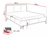 Ágy Loren, Szín: Ruben 2115, Alvó felület mérete: 140 x 200 cm