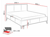 Ágy Loren, Szín: Ruben 2115, Alvó felület mérete: 200 x 200 cm