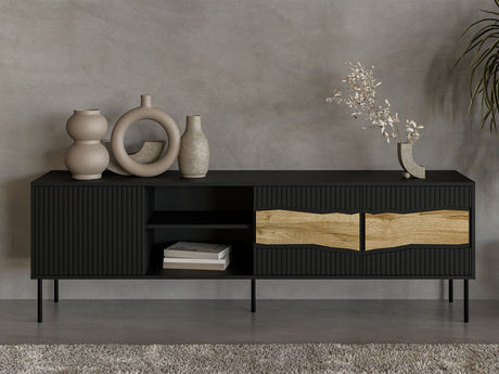 TV-állvány RTV INSERTO 190 3D1W (Fekete + Wotan tölgy)