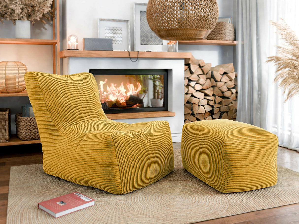 Babzsák Fotel REST + podnóżek EASY, Szín: Poso 43
