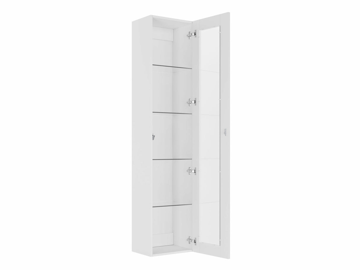 Polc Vigo 180 II (Zigo 180), Led világítás: Igen fehér, Szín: Szürke + Fényes szürke