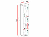 Polc Vigo 180 II (Zigo 180), Led világítás: Nem, Szín: Szürke + Fényes szürke