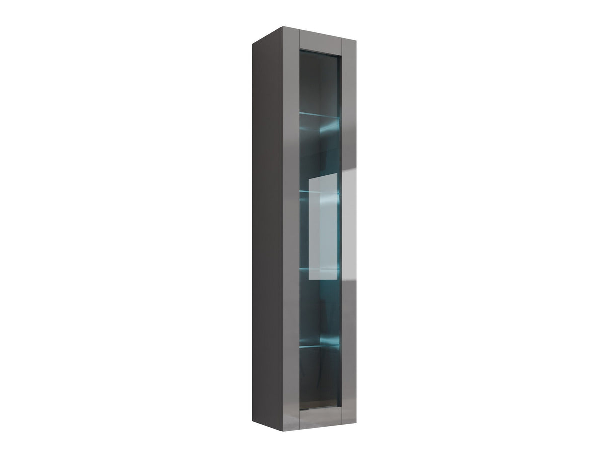Polc Vigo 180 II (Zigo 180), Led világítás: Igen RGB, Szín: Szürke + Fényes szürke
