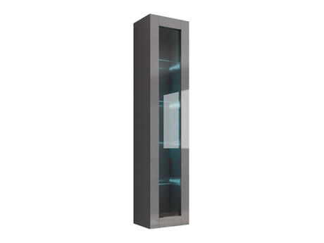 Polc Vigo 180 II (Zigo 180), Led világítás: Igen RGB, Szín: Szürke + Fényes szürke