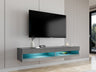 TV-állvány Vigo New 180 (Zigo New 180) II, Led világítás: Igen (Kék), Szín: Szürke + Fényes szürke
