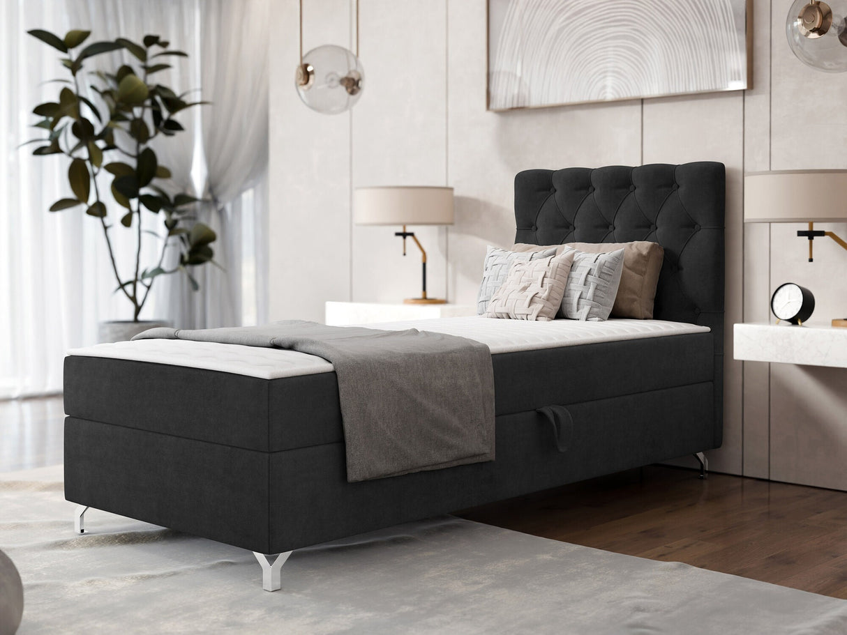 Kontinentális ágy Łóżko kontynentalne CHESTER z pojemnikiem + TOPPER, Szín: Manila 18, Alvó felület mérete: 80 x 200 cm, Ágyneműtartó: Jobbra