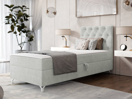 Kontinentális ágy Łóżko kontynentalne CHESTER z pojemnikiem + TOPPER, Szín: Manila 14, Alvó felület mérete: 80 x 200 cm, Ágyneműtartó: Jobbra