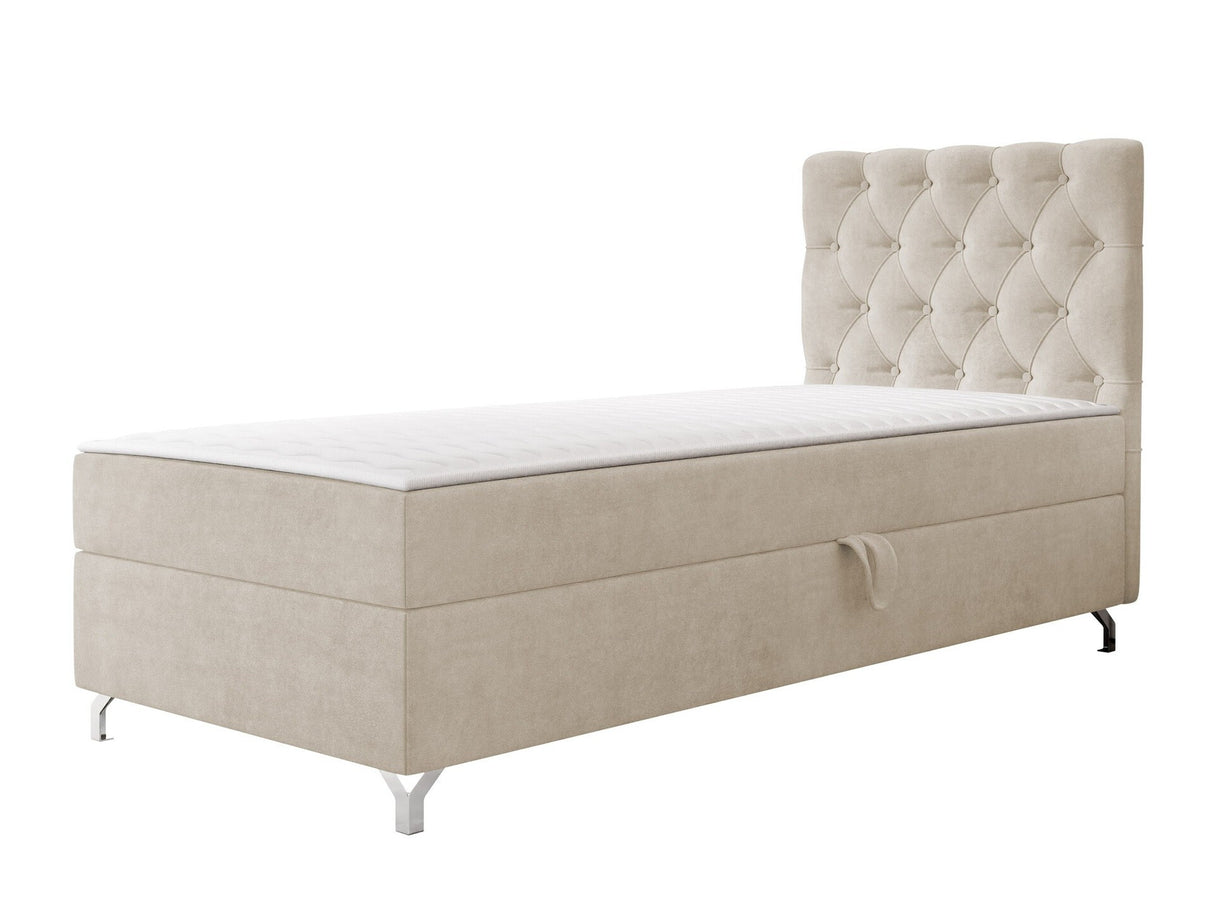 Kontinentális ágy Łóżko kontynentalne CHESTER z pojemnikiem + TOPPER, Szín: Manila 02, Alvó felület mérete: 80 x 200 cm, Ágyneműtartó: Jobbra