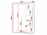 Gardróbszekrény Szafa MAT V 160 cm Biały/Lustro 5903211421426